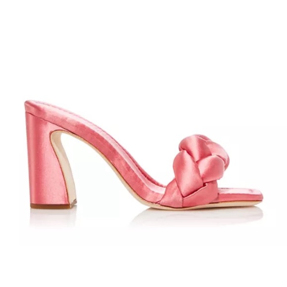 Loeffler Randall Freya Braided Curved Heel Sandals Bubblegum, Size 11 New in Box - Picture 5 of 14